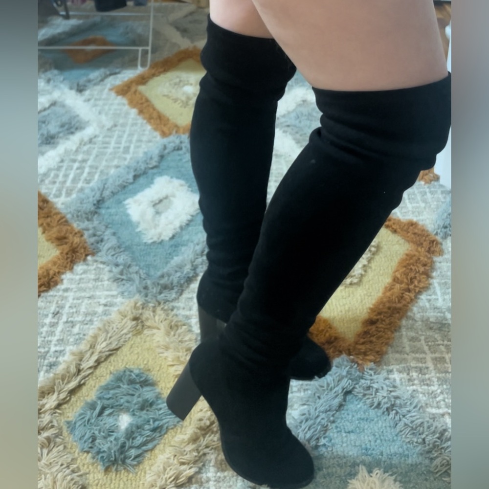 Black knee high boots
